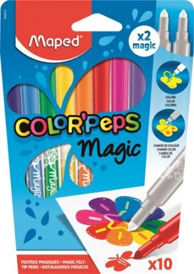 Filctoll készlet, 3,6 mm, MAPED "Color`Peps Magic", 8+2 különböző szín