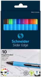 Golyóstoll készlet, 0,7 mm, kupakos, SCHNEIDER "Slider Edge XB", vegyes színek